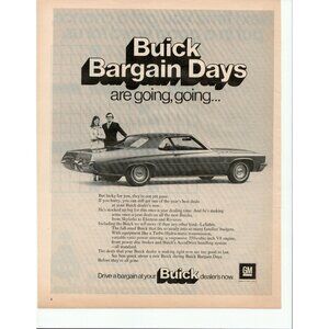 1972 Buick Bargain Days Vintage Print Ad LeSabre Riviera Electra (L22)